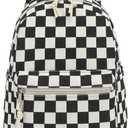 Corduroy Mini Backpack Purse Fashion Small Backpack Casual Daypack for Women Girls School Travel (Checkered Black)