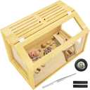 24" Wooden Hamster Cage, Chewproof Gerbil Cages and Habitats, Openable Top Roof Window with Silencing Pad, Guinea Pig Cage for Small Animals, Dwarf and Syrian Hamster, 24 x 16 x 16 Inches