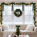 12pcs Velvet Ribbon Bows 7.9 x 17.7In Large Christmas Bow Decoration for Tree Door Wreath Garland Staircase (green)