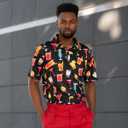 Fanient Men Golf Polo Shirts Short Sleeve 3D Printed Dry Fit Moisture Wicking 4-Way Stretch Summer Athletic Polo Shirts (M)