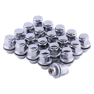Mag Chrome Lug Nuts M12x1.5 Set of 20 with Washer - 13/16'' (21mm) 1.46''x1.18'' OEM Lug Nuts for Toyota Lexus Scion Pontiac