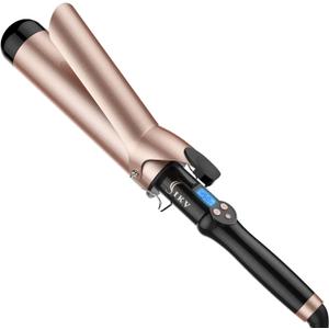 2 Inch Curling Iron Extra Long Barrel for Long Hair, Large Barrel Curling Wand Ceramic Tourmaline with LCD Display,10 Temps, Dual Voltage
