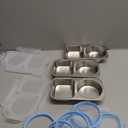 4 Pack Stainless Steel Snack Containers For Kids Adults, 2 Compartment Reusable Metal Snack Boxes With Leak-Proof Lids, Compact Lunch Food Storage Container