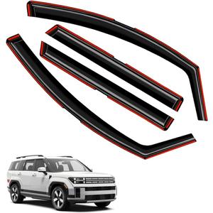 in-Channel Window Deflectors FIT for 2024-2025 Hyundai Santa Fe, 4PCS Vent Visors Rain Guards, Dark Smoke Tint Polycarbonate (MX5 Platform)