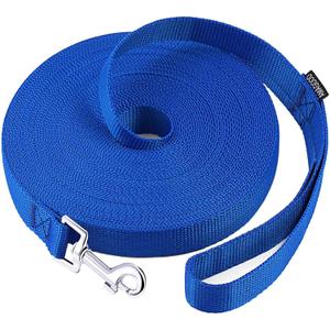 AmaGood Dog/Puppy Obedience Recall Training Agility Lead-15 ft 20 ft 30 ft 50 ft Long Leash-for Dog Training,Tie Out,Play,Safety,Camping (20 feet, Blue)