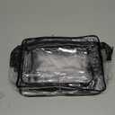 AURUZA Clear Makeup Bag,Portable Travel Toiletry Bags with Zipper, TSA Approved Clear Organizer Bags, PVC Cosmetic Pouch for Airport Airline Compliant (4 Packs Black)