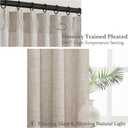 Grayish Brown Thick Burlap Semi Sheer Curtains 96 Inches Long for Bedroom 2 Panels Set, Pinch Pleated Linen Blend Tan Light Filtering Curtain with Hooks Back Tab Memory Trained Viral Window Drapes 8FT