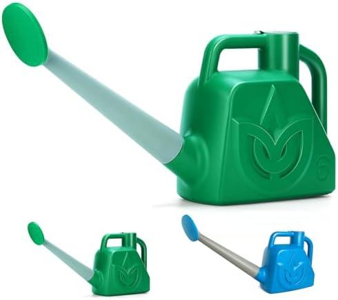 XXXFLOWER 1.5 Gallon Green Watering Can Outdoor Garden Flower Plant, Lightweight 6 L Water Cans with Detachable Nozzle Watering Pot for Office House Garden Green