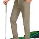 Obla Men's Golf Pants - 30"/32"/34" Slim Fit Stretch Lightweight with 5 Pockets Casual Travel Dress Work Pants for Men (Brown)