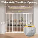 Cumbor 36" Extra Tall 29.7-51.5" Baby Gate for Stairs, Easy Walk Through Dog Gates for Doorways Extra Wide, Pressure Mounted Tall Pet Gate Indoor, Safety Auto-Close Child Gate for Kids, White