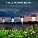 SOLPEX 16 Pack Solar Outdoor Lights Pathway, Stainless Steel Solar Lights Outdoor Waterproof,LED Landscape Lighting Walkway for Landscape/Patio/Lawn/Yard/Driveway-Cold White
