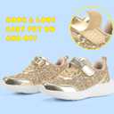 LUCKY STEP Kid's Glitter Fashion Sneakers Sparkly Princess Tennis Bling Shiny Sequins Athletic Walking School Shoes for Children/Boys/Girls, Size 12 Little kids