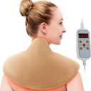 Large Heating Pad for Neck and Shoulders and Back, Over-Heat Protection Neck Shoulder Heating Pad, Detachable Washable Heated Neck Wrap with 5 Heats & Auto-Off, Lunilax Birthday Gifts for Women Elder