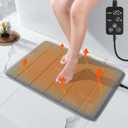 Yimobra Heating Pad for Bathroom Rugs, with Memory Function, Adjustable Temperature (32-146) and Time (1-24h),Keep Dry Bathroom Bath Mat in Winter Every Day, Waterproof, 25"x17.5"