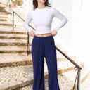 Mad Dog Lounge Women's Pajama Pants, Wide-Leg Cropped Capris, Casual Night Sleep Summer PJ Bottoms for Ladies (Blue, M)