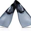 Speedo Unisex-Adult Swim Training Fins Rubber Long Blade (Black/Grey) XL