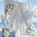 20ft x 10ft Silver Sequin Backdrop Curtain for Parties, Wrinkle Free Thick Glitter Photo Backdrop Drapes 4 Panels 5x10FT Back Drop Cloth Shiny Fabric for Wedding Birthday Photography Background