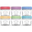 KeaBabies 6pk 4oz Glass Baby Food Containers with Lids - Leak-Proof, Microwavable Small Glass Jars, Baby Purees & Toddler Snack Storage Containers, BPA-Free, Dishwasher & Freezer Safe (Nord) (6-pk 4 Ounce)