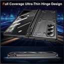 for Samsung Z-Fold-6 Pen Case: Slim Hinge Stand Case with Screen Protector - Support Wireless Charging - Soft Full Body Protective Phone Cover for Galaxy Z Fold6 Black