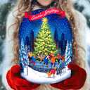 Freshcut Paper Pop Up Cards, Christmas Skating Scene, 3D Popup Christmas Cards, Holiday Card with Blank Notecard & Envelope