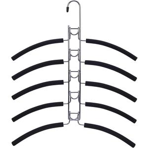 Nature Smile No Shoulder Bump Multiple Sweater Coat Clothes Hangers,Multi Layers Space Saving T Shirt Blouse Rack(4 Pack Black Color)