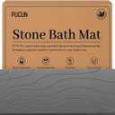 Stone Bath Mat Diatomaceous Earth Non-Slip Shower Mat,Quick Drying Diatomite Bath Stone Mat for Bathroom Floor -Super Absorbent,Natural, Easy to Clean(2416" Grey)