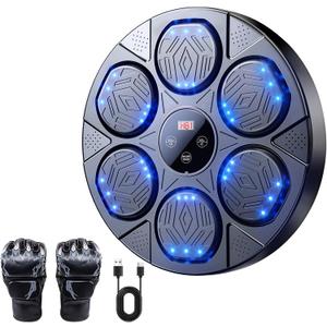Music Boxing Machine for Adults Kids, Smart Bluetooth Punching Trainer with Gloves, Boxing Workout Equipment Target for Home, Office, Gym