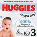 Huggies Size 3 Diapers, Snug & Dry Baby Diapers, Size 3 (16-28 lbs), 168 Count