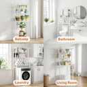 UDEAR 3-Tier Over The Toilet Rack,with Hanging Rod,Tower Shelf,White, 26.8 x 9.8 x 64.2 inches
