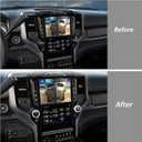 Center Console Screen Audio Knob Cover Compatible with Dodge Ram 2019 2020 2021 2022 2023 Screen Audio Control Volume Tune Control Switch Knobs Button Cover Interior Trim 2PCS (Silver)