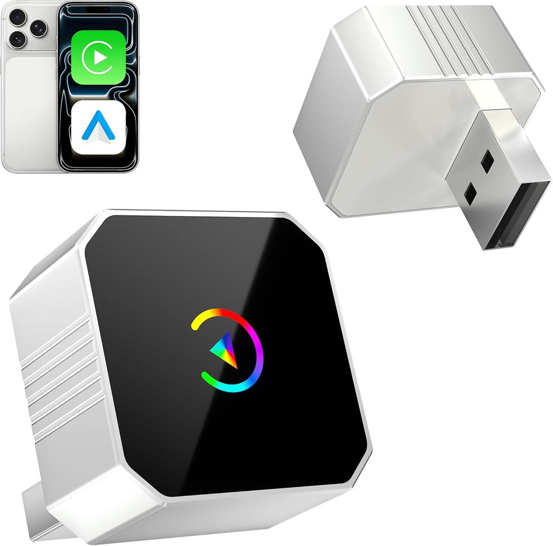 MIXGOLD Wireless CarPlay Adapter for Apple iPhone & Android, 2026 Upgraded 2in1 Plug and Play Converts Wired to Wireless CarPlay Android Auto, Fast AutoConnect, Zero Latency with USB/USBC Port