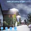 240W LED Parking Lot Light,ETL Listed 36000LM LED Flood Lights Outdoor Dusk to Dawn 5000K 100-277V Slip Fitter IP65 Waterproof Shoebox Pole Street Light Commercial for Yard Driveway 4 Pack