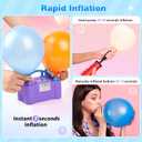 NuLink Balloon Pump Electric Portable Dual Nozzle Air Pump for Balloons Blower Pump Inflator for Decoration, Birthday Party [110V~120V, 600W, Purple]