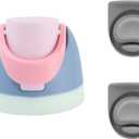 2 x Replacement Lid Compatible with Owala Freesip 16oz 24oz 32oz 40oz, One Button Water Bottle Top Lid Replacement Accessory,with 2Pcs Cap Seal Stopper (Light Pink with grey)
