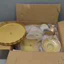 Set of 9 Cake Stands Metal Cupcake Stand Set Multiple Styles Candy Fruit Display Tower Dessert Plate Cake Serving Tray for Birthday Party Wedding Anniversary Baby Shower Engagement (Gold)