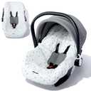 Orzbow Infant Car Seat Cover Liner, 100% Cotton Newborn Carseat Protective Cover, Breathable Prevent Wear & Dirt Suitable Travel Systems (0-12m), Easy to Clean, Machine Washable, White