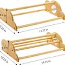Frcctre 2 Pack Bamboo Chicken Perch, Freestanding Roosting Bar Set Baby Chick Stand Training Perch Chicken Jungle Gym with Built-in Mirrors for Brooder, Coop, Hens