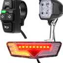 Ebike Light Kit, 24V 36V 48V Electric Bicycle Headlight & Taillight with Turn Signals, Super Bright Front Lamp 400 Lumens, Rear Light fits 80mm Rack