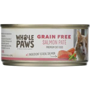Whole Paws, Grain-Free Wet Cat Food, Salmon Paté Loaf Recipe, 5.5 Ounce (EXP 04/15/29)