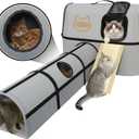 Pet 4-in-1 Cat Tunnel, Carrier, House & Scratcher – Detachable and Combinable – Indoor Beds, Outdoor Use, Cat Toys & Furniture (Gray)