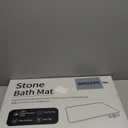 Stone Bath Mat Diatomaceous Earth Shower Mat Non-Slip Super Absorbent Diatomite Stone Bath Mats for Bathroom Floor Quick Drying Natural Easy to Clean(23.6''×15.4" White)