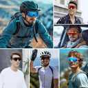 Polarized Sports Sunglasses for Men Women Wrap Around Cycling Running Sun Glasses UV400 Protection