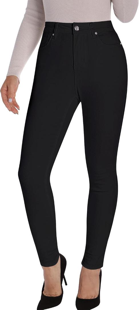 Utyful Skinny Jeans for Women Trendy High Waisted Classic Slim Fit Stretchy Denim Pants Jeggings Country Concert Outfit (Black, L)