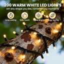 Christmas Tree Lights, 65FT/20M 200 LED Christmas Lights Plug in, 8 Modes Waterproof Outdoor Lights Indoor, Memory Function, Connectable String Lights for Party, Patio, Wedding (Warm White)
