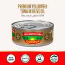 Genova Premium Yellowfin Tuna in Olive Oil, 5 Ounce Cans (Pack of 12), Wild Caught Canned Tuna, Solid Light (EXP 11/27/28)