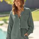 AUTOMET 2 Piece Sets For Women Lounge Wear Matching Two Piece Pajama Fashion Oversized Shirts And Shorts Spring Outfit 2026 (Green, S)