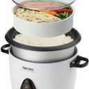 AROMA Rice Cooker, 10-Cup (Uncooked) / 20-Cup (Cooked), Steamer, Auto Keep Warm, Soup Maker, Oatmeal Cooker, Large Rice Cooker, 5 Qt, White, ARC-360-NGP