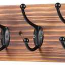 Wooden Coat Rack Wall Mounted, Vintage Coat Hooks Heavy Duty 6 Dual Coat Hangers for Wall,Brown