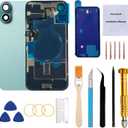 Rear Back Glass Replacement for iPhone 16 6.1-inches with Reparing Tool Kit and All Necessary Parts (Teal)