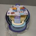 COOK WITH COLOR Nesting Plastic Mixing Bowl Set with Pour Spouts and Handles, Ombre Blue, 4 Piece Non-Slip